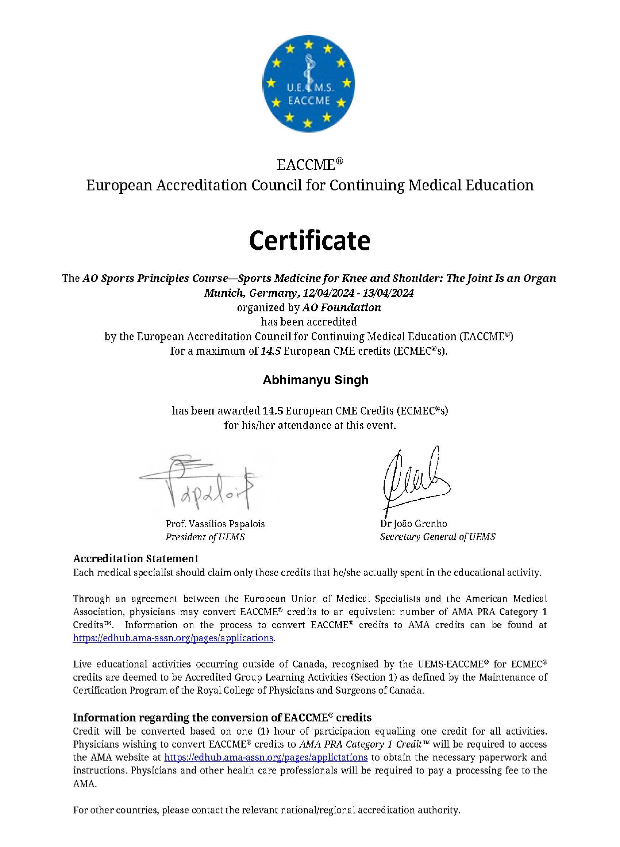 Sports Medicine Certification